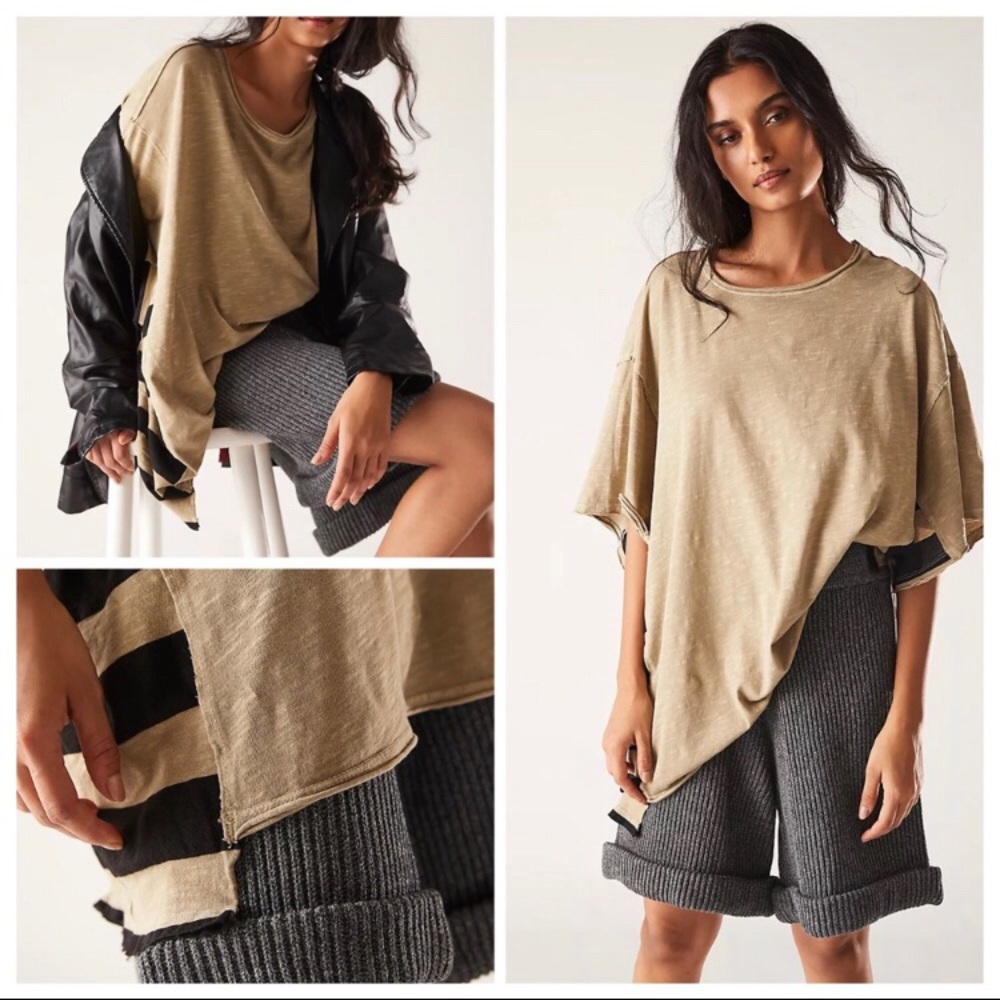 ***SOLD ON M*** FREE PEOPLE OVERSIZED GENIUS TEE IN HAZELWOOD - Picture 5 of 5